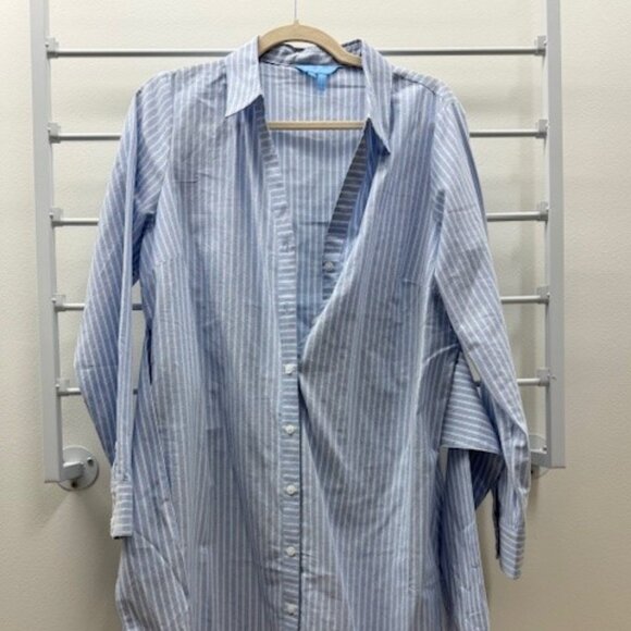Draper James Striped Button-Down Shirt Dress - Picture 2 of 5